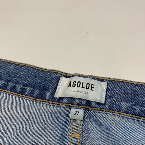 AGOLDE 90s Loose Mid Rise Straight Denim Jeans Women 27 Distressed Button Fly - Picture 6 of 13